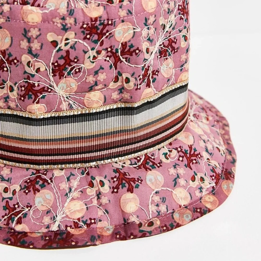 Anna Sui Butterfly Meadows Quilted Bucket Hat- Free People